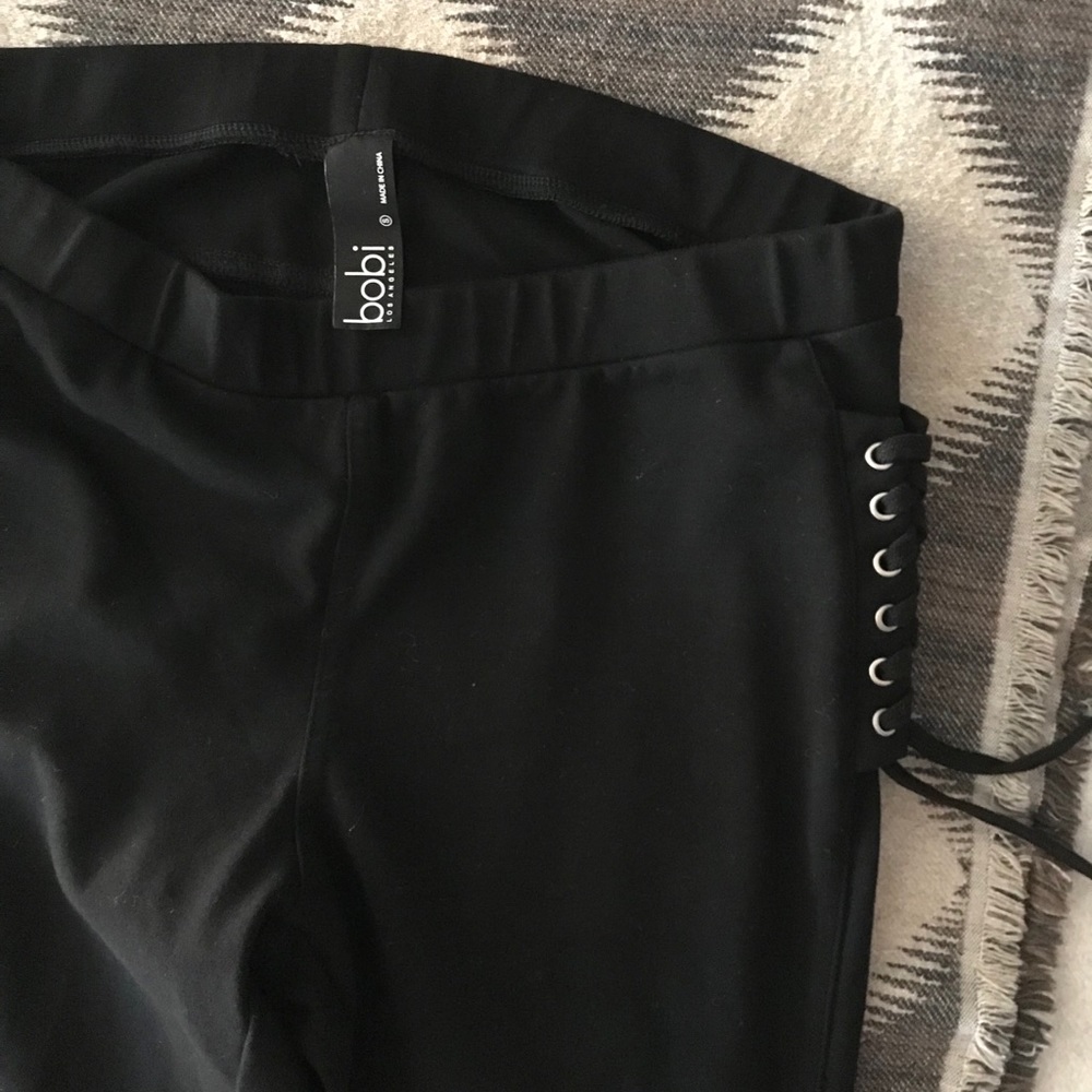 Black leggings with laces
